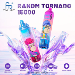 Fumot Cigarette - Fumot Tornado 15000 engångsvape - 25ml (1 st) jordgubbsbanan 26VFZN182