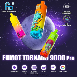 Fumot Cigarette - Fumot Tornado 9000 pro engångsvape - 18ml (1 st) svart is 26VFZN202